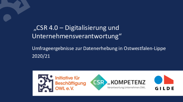 CSR 4.0: Ergebnisse zum Status von Digitalisierung und Unternehmensverantortung in OWL