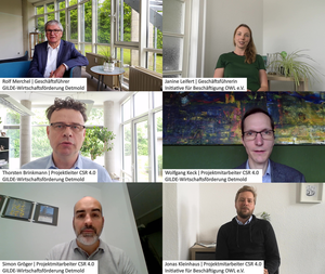 Das Team von CSR 4.0: Rolf Merchel, Janine Leifert, Thorsten Brinkmann, Wolfgang Keck, Simon Gröger und Jonas Kleinhaus